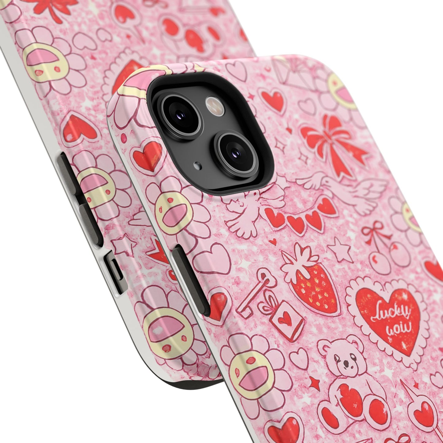 Cute Pink Kawaii Floral Phone Case — Impact-Resistant