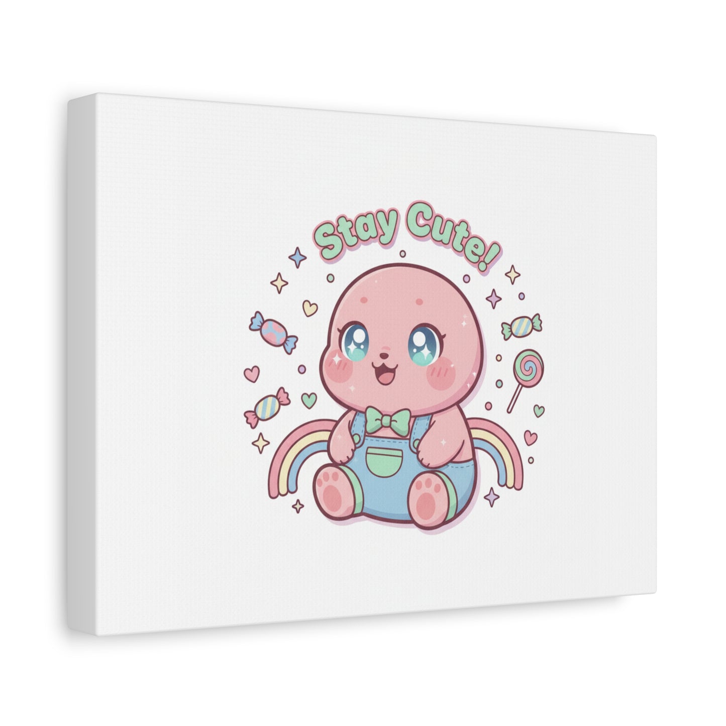 Stay Cute Kawaii Octopus Canvas | Cutecore Pastel, Candy kawaii art