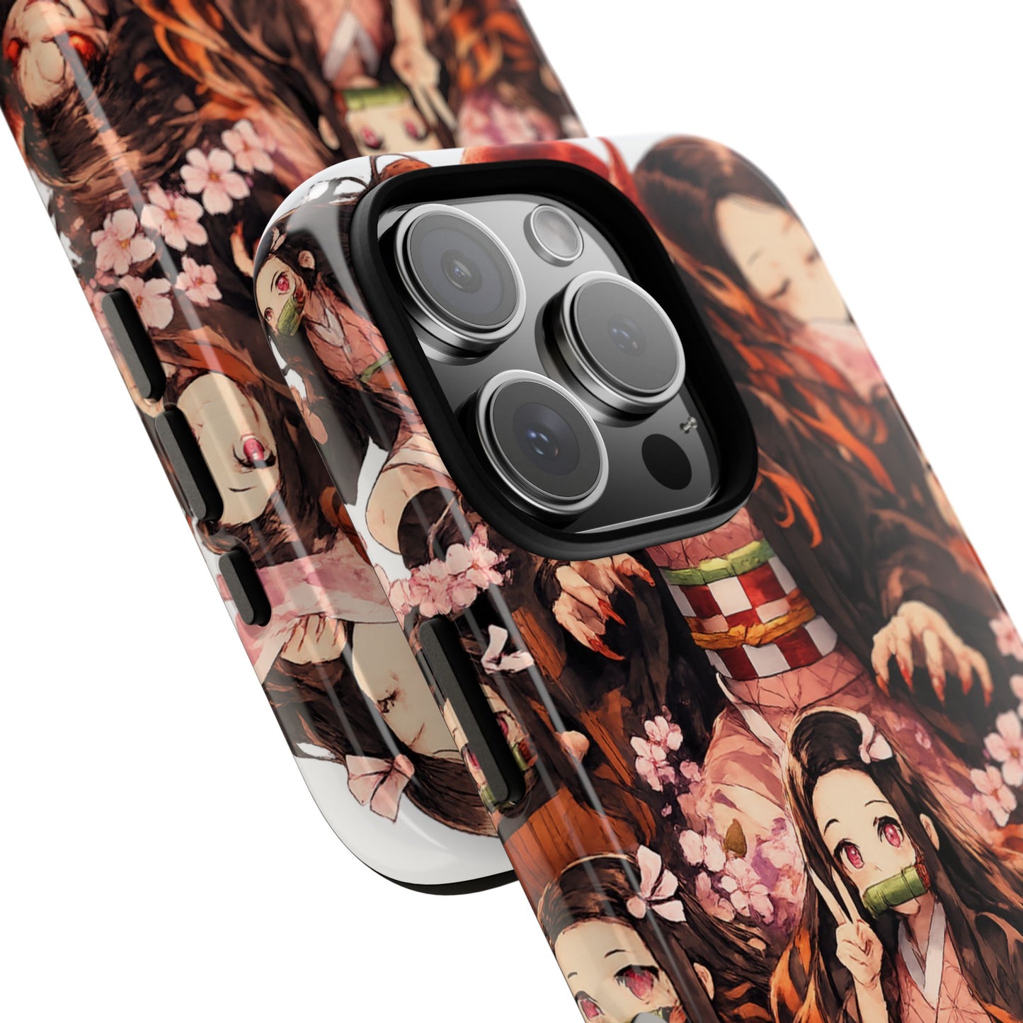 Anime Phone Case — Floral Nezuko Pattern Tough Case