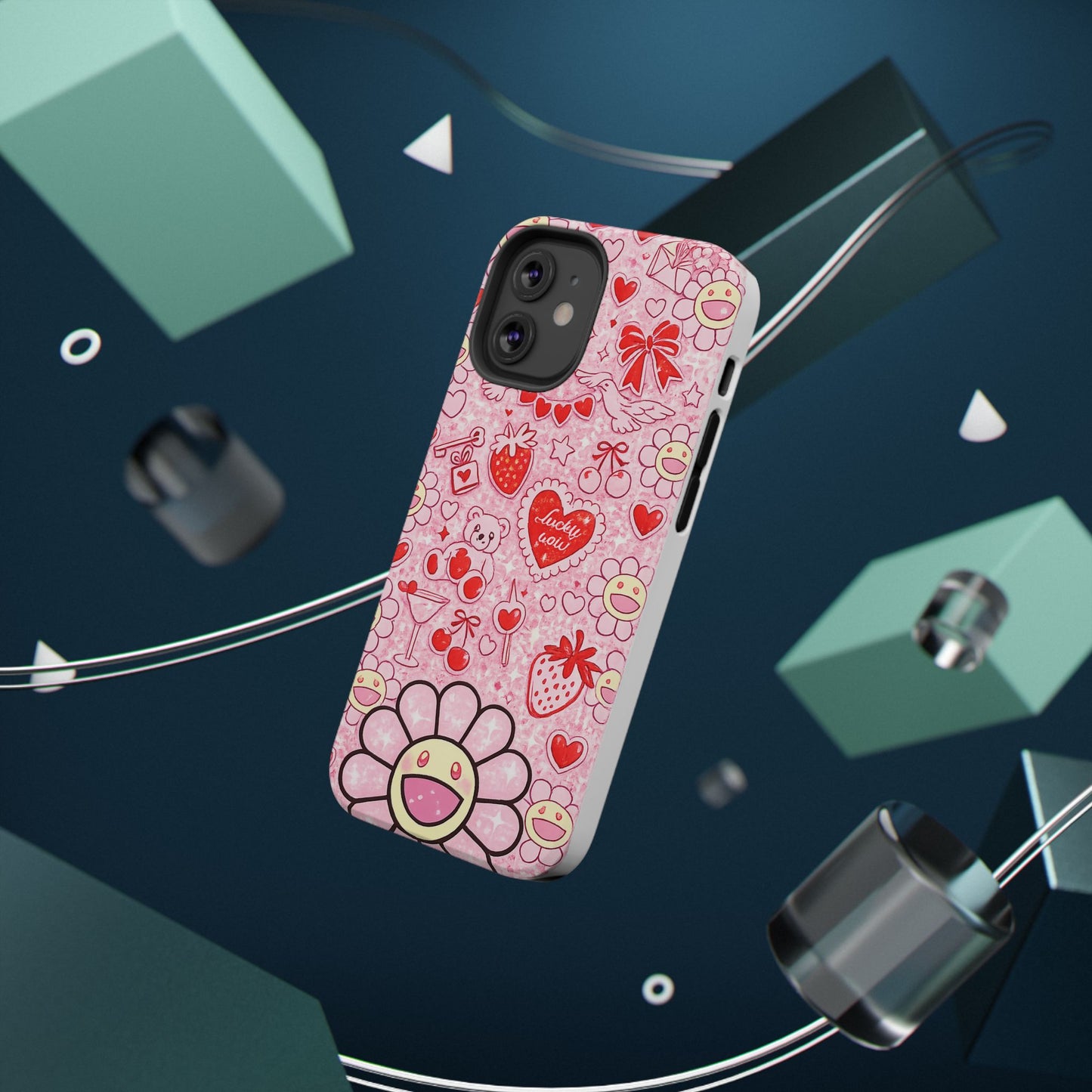 Cute Pink Kawaii Floral Phone Case — Impact-Resistant