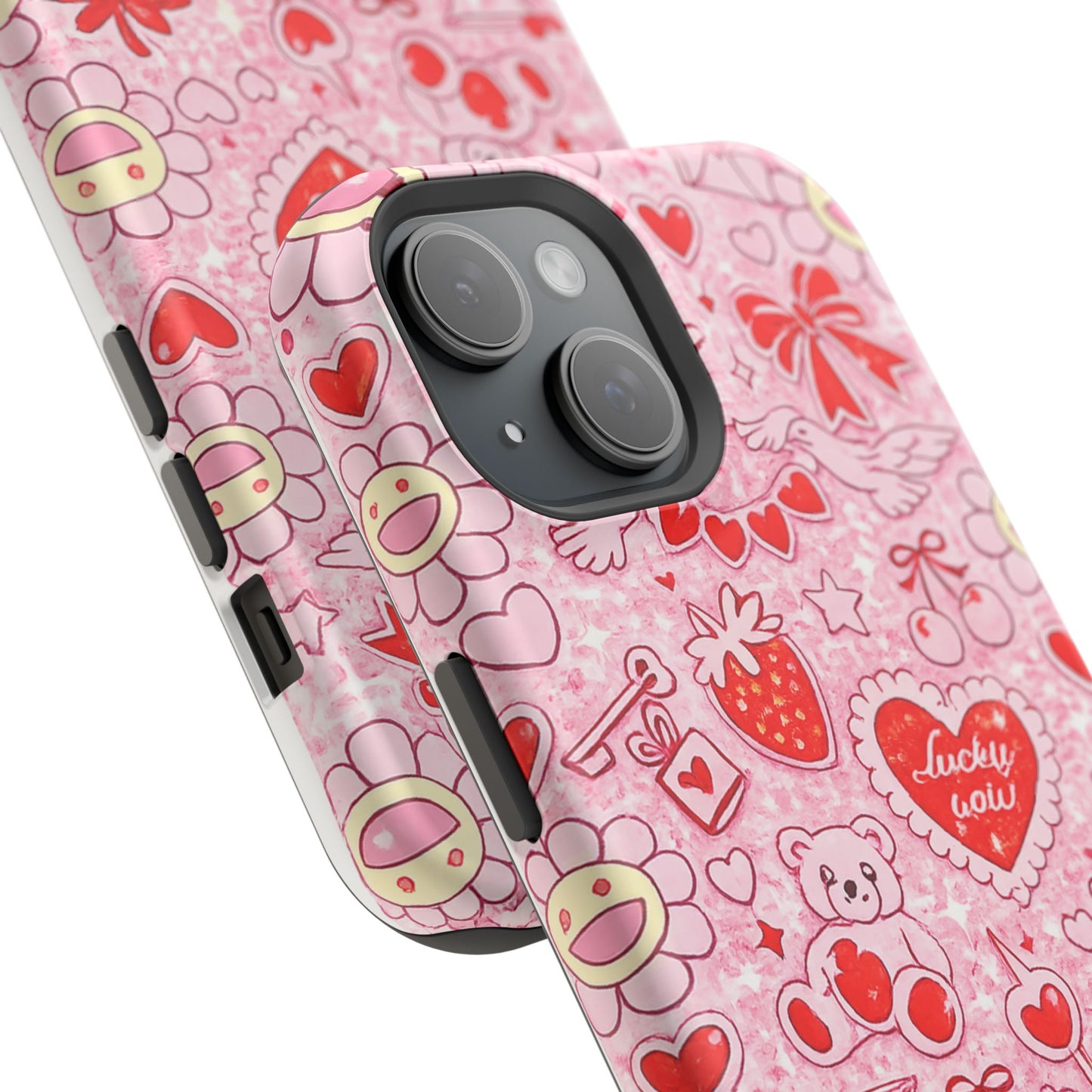 Cute Pink Kawaii Floral Phone Case — Impact-Resistant