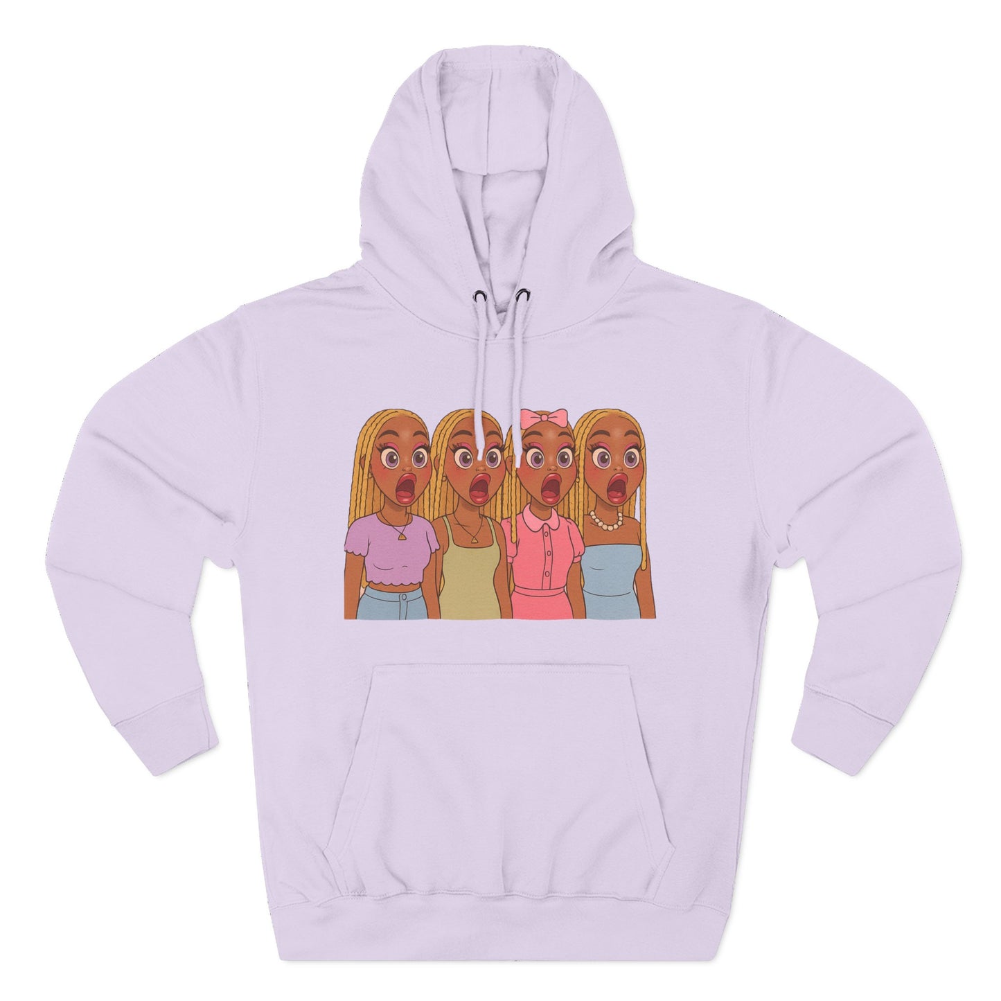 The Shocked BestiesFleece Hoodie with Three-Panel Design