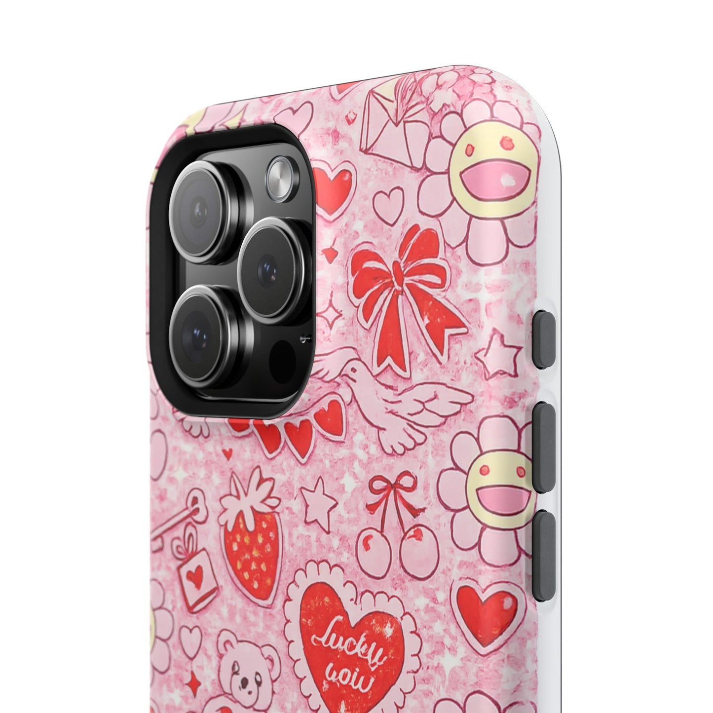 Cute Pink Kawaii Floral Phone Case — Impact-Resistant