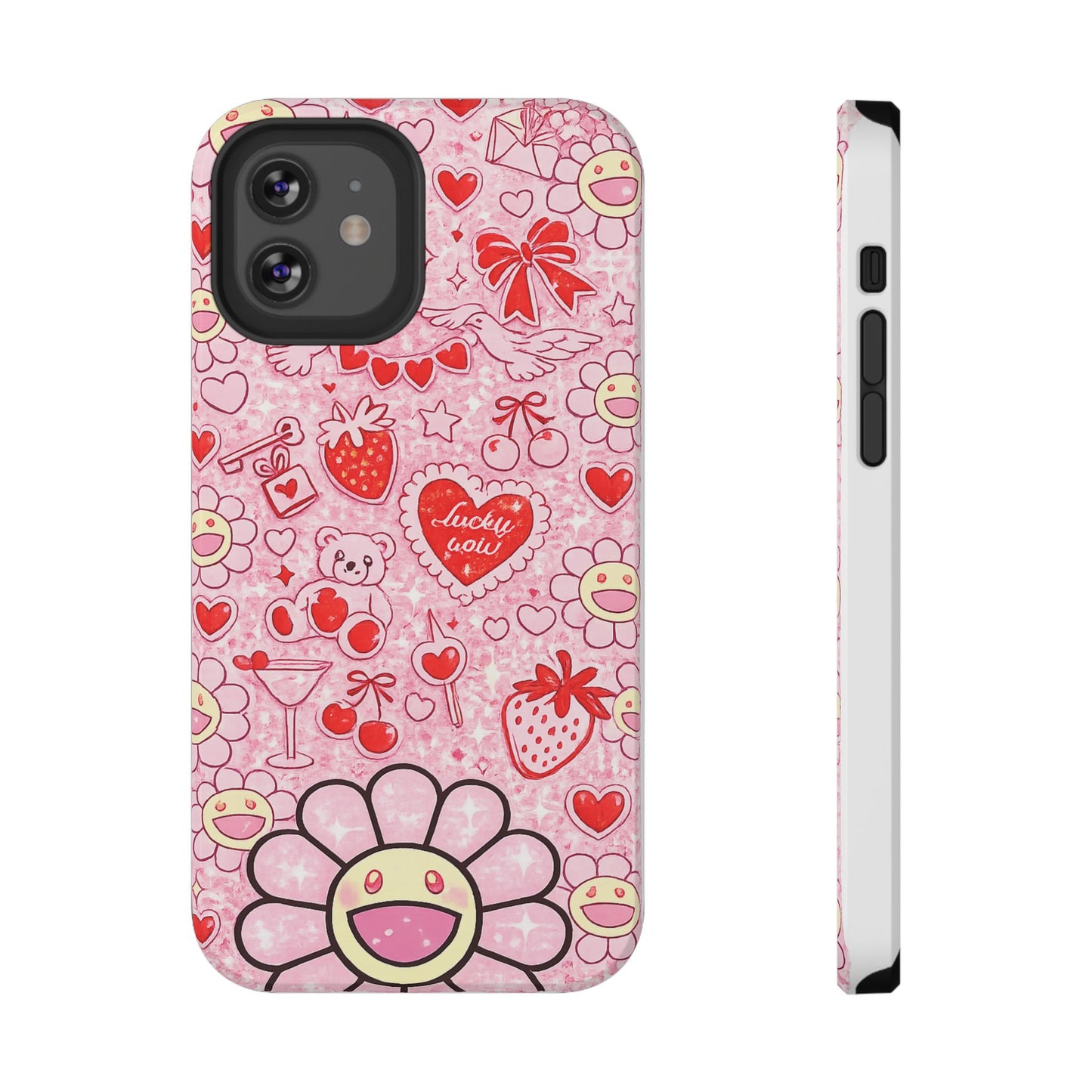 Cute Pink Kawaii Floral Phone Case — Impact-Resistant