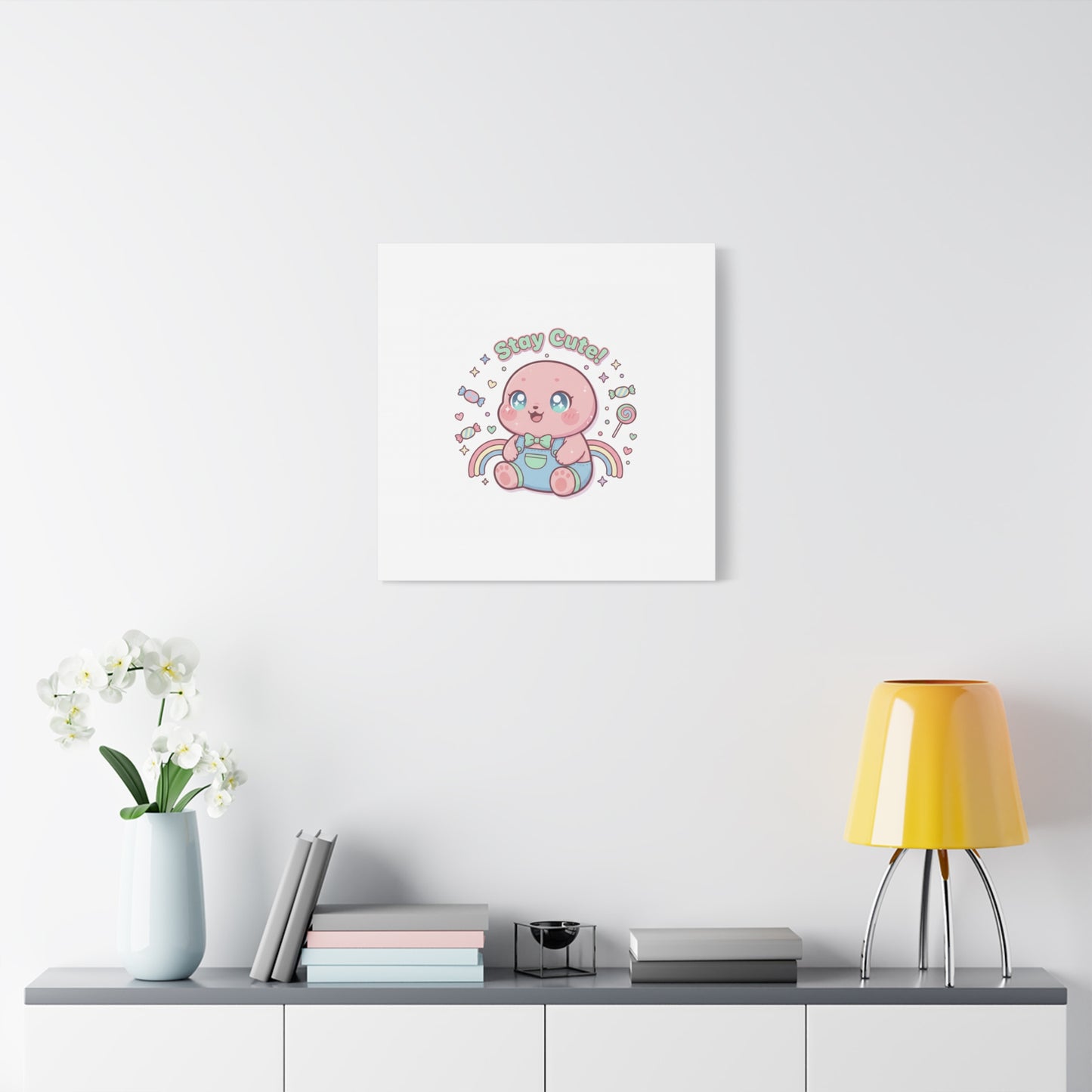 Stay Cute Kawaii Octopus Canvas | Cutecore Pastel, Candy kawaii art