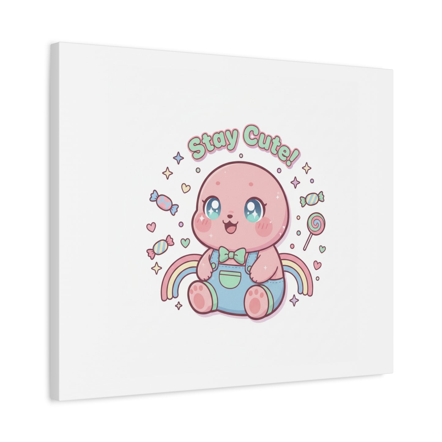 Stay Cute Kawaii Octopus Canvas | Cutecore Pastel, Candy kawaii art