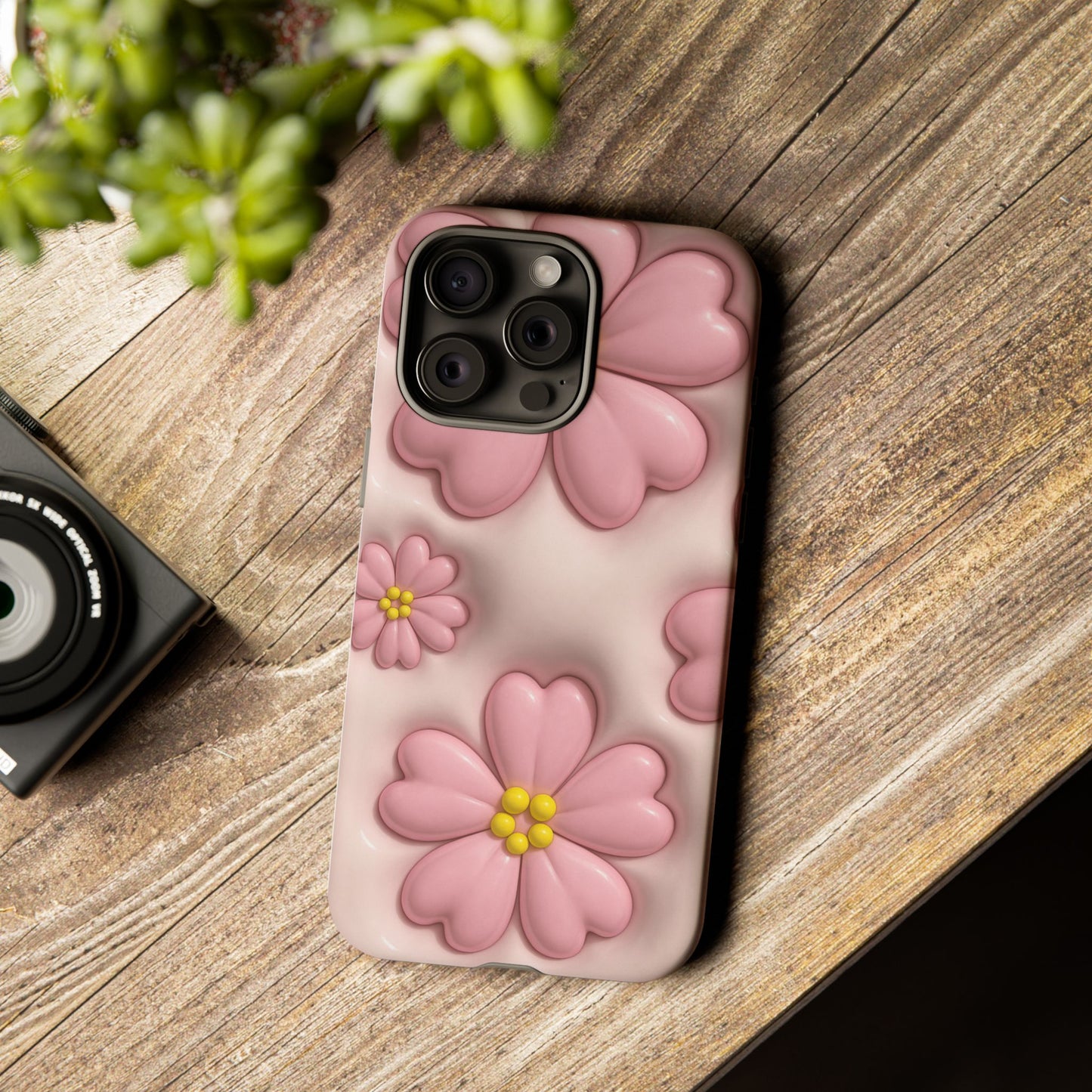 Floral Phone Case, Tough Cases for Women, Cute Flower iPhone Cover, Soft Pink Floral Design, Spring Accessories