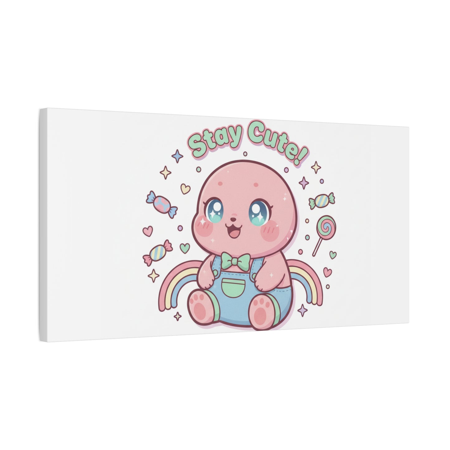 Stay Cute Kawaii Octopus Canvas | Cutecore Pastel, Candy kawaii art