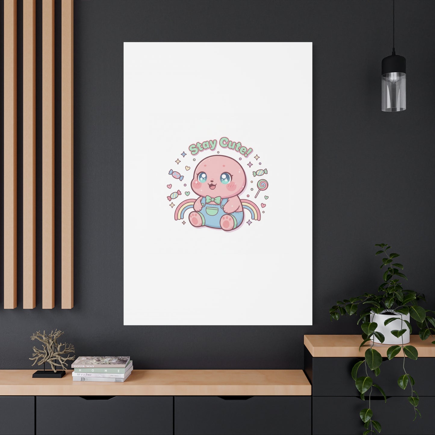 Stay Cute Kawaii Octopus Canvas | Cutecore Pastel, Candy kawaii art
