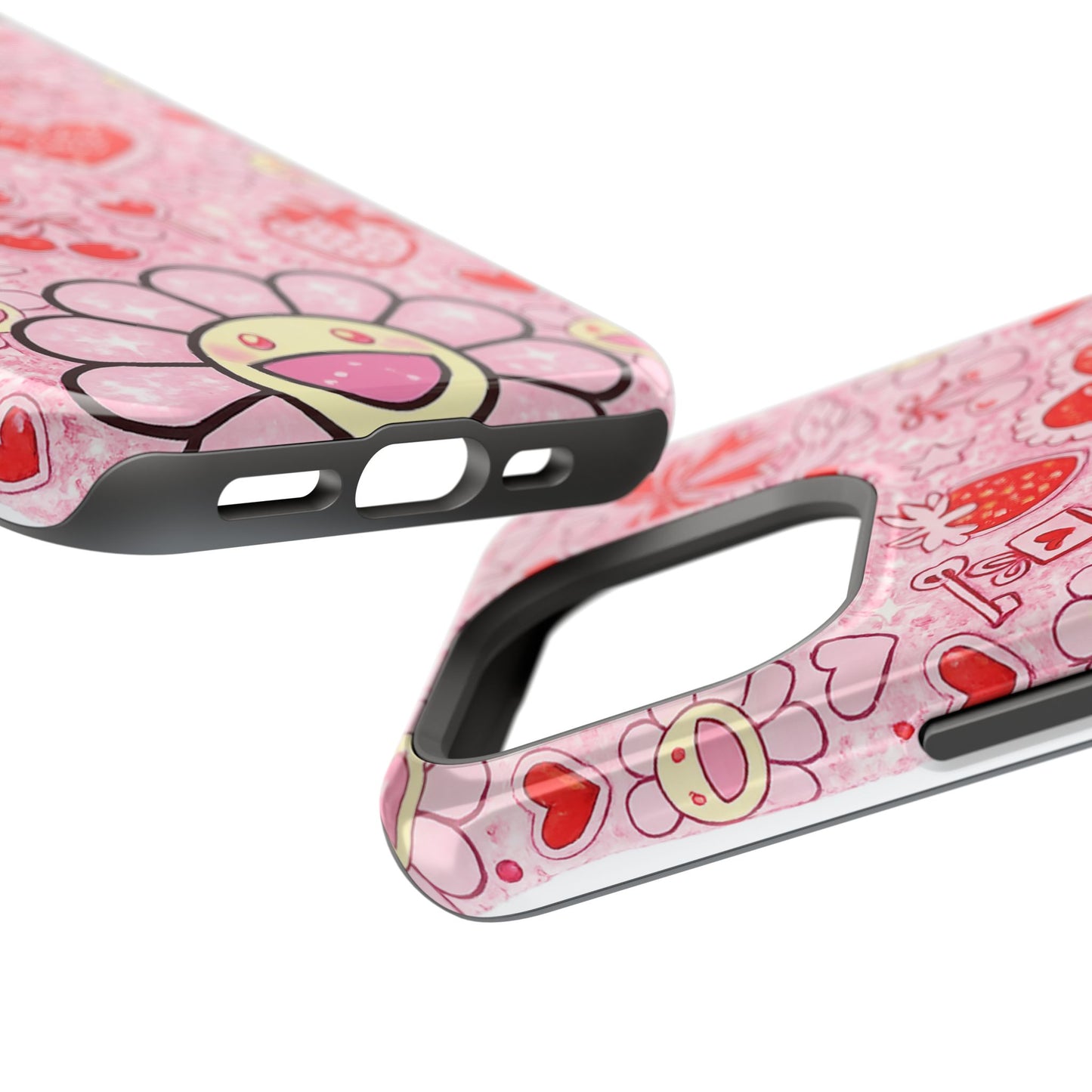 Cute Pink Kawaii Floral Phone Case — Impact-Resistant