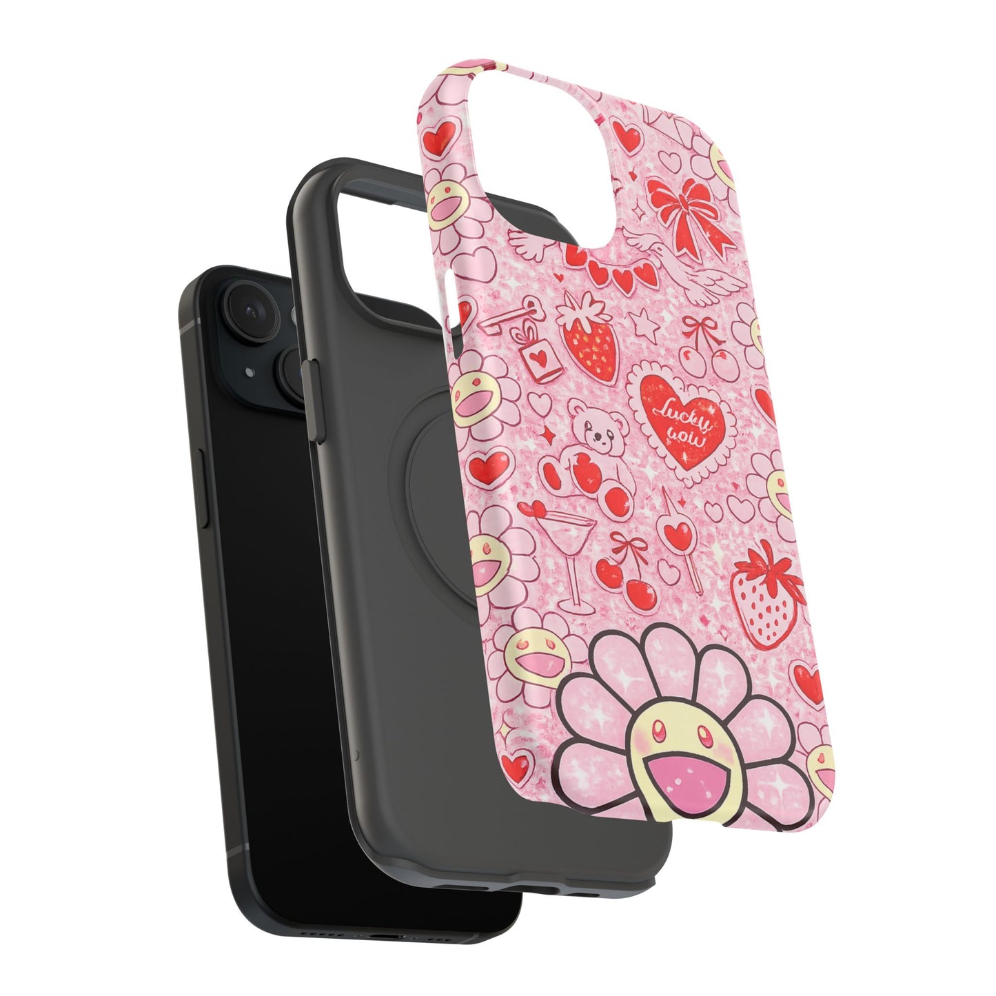 Cute Pink Kawaii Floral Phone Case — Impact-Resistant