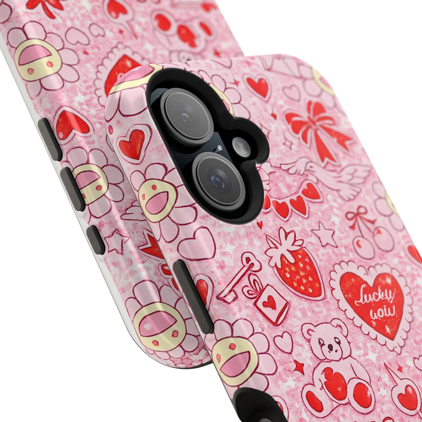 Cute Pink Kawaii Floral Phone Case — Impact-Resistant