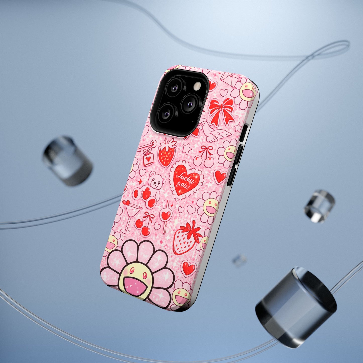 Cute Pink Kawaii Floral Phone Case — Impact-Resistant