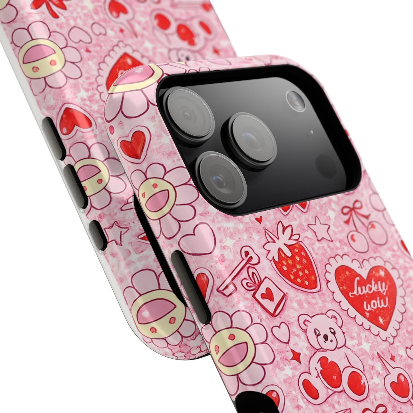 Cute Pink Kawaii Floral Phone Case — Impact-Resistant