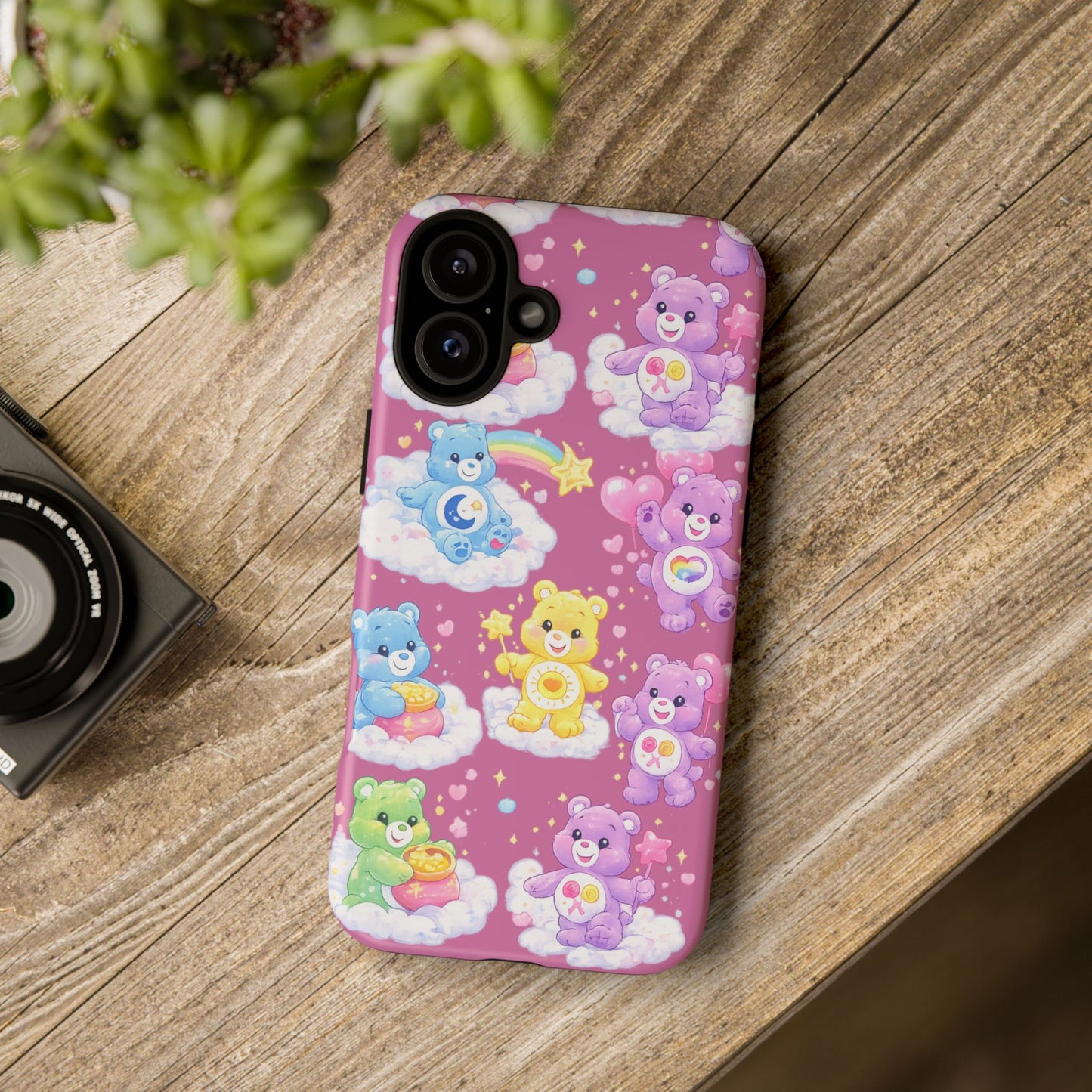 Cute Care Bears Tough Phone Case – Colorful Cloud Pattern, 'Tough Cases'