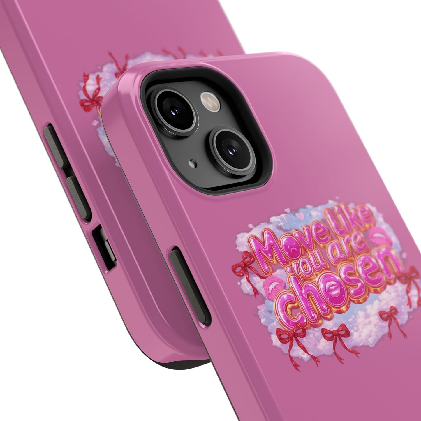 Impact-Resistant Phone Case — “Move Like You Are Chosen” Pink Floral Design