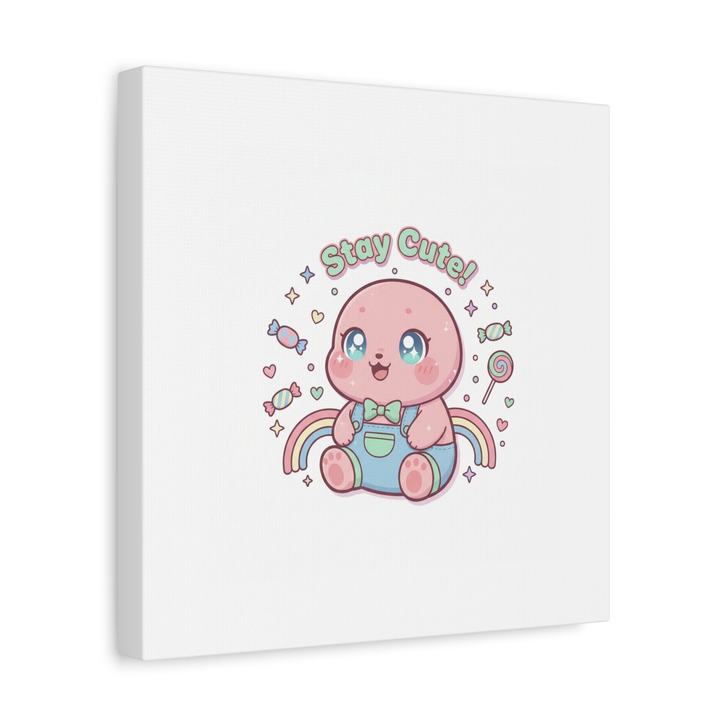 Stay Cute Kawaii Octopus Canvas | Cutecore Pastel, Candy kawaii art