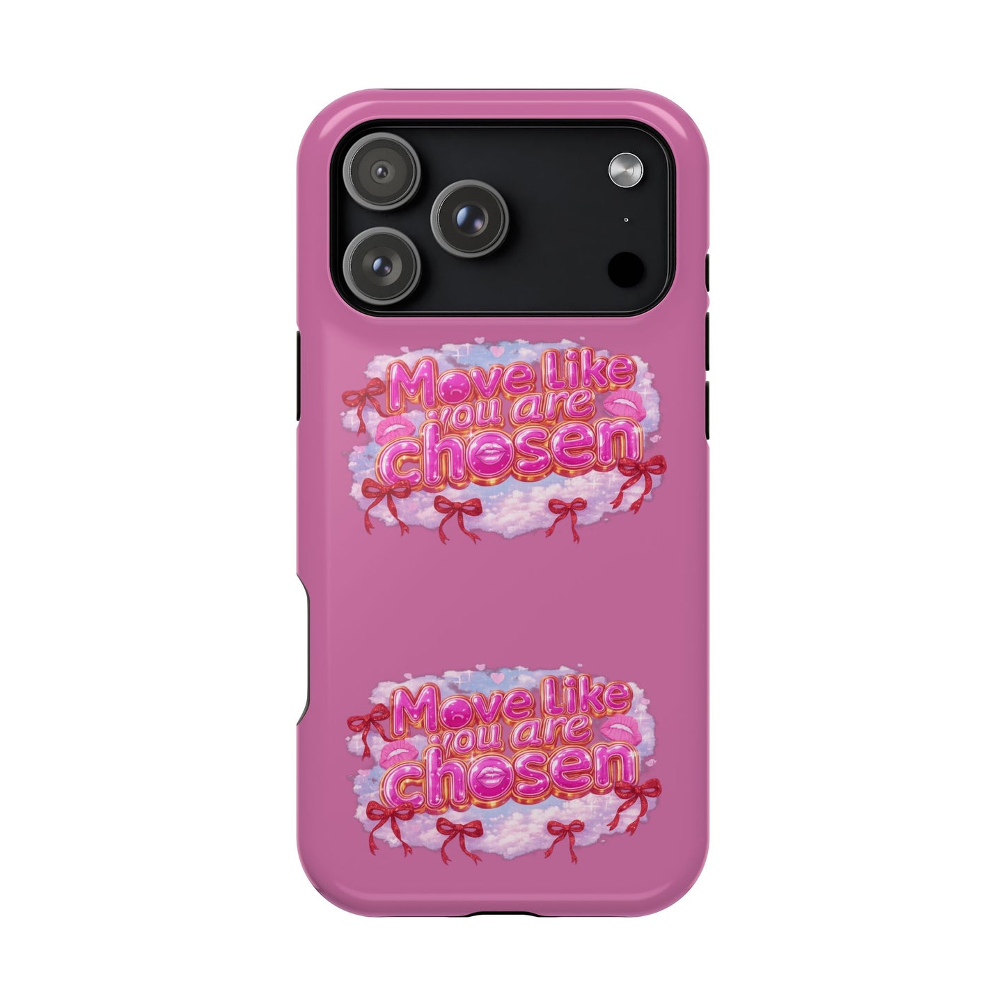 Impact-Resistant Phone Case — “Move Like You Are Chosen” Pink Floral Design