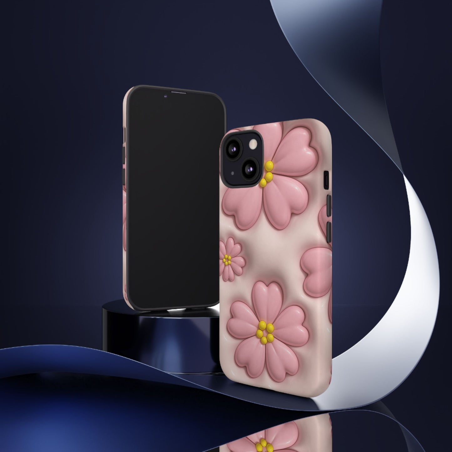 Floral Phone Case, Tough Cases for Women, Cute Flower iPhone Cover, Soft Pink Floral Design, Spring Accessories