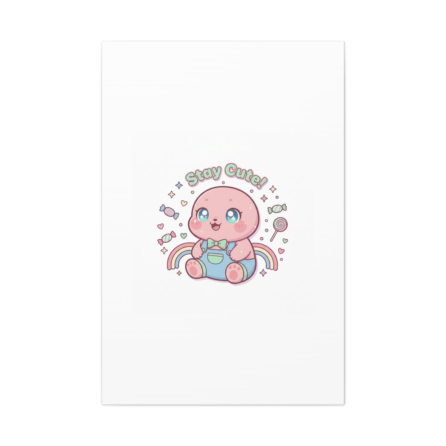 Stay Cute Kawaii Octopus Canvas | Cutecore Pastel, Candy kawaii art
