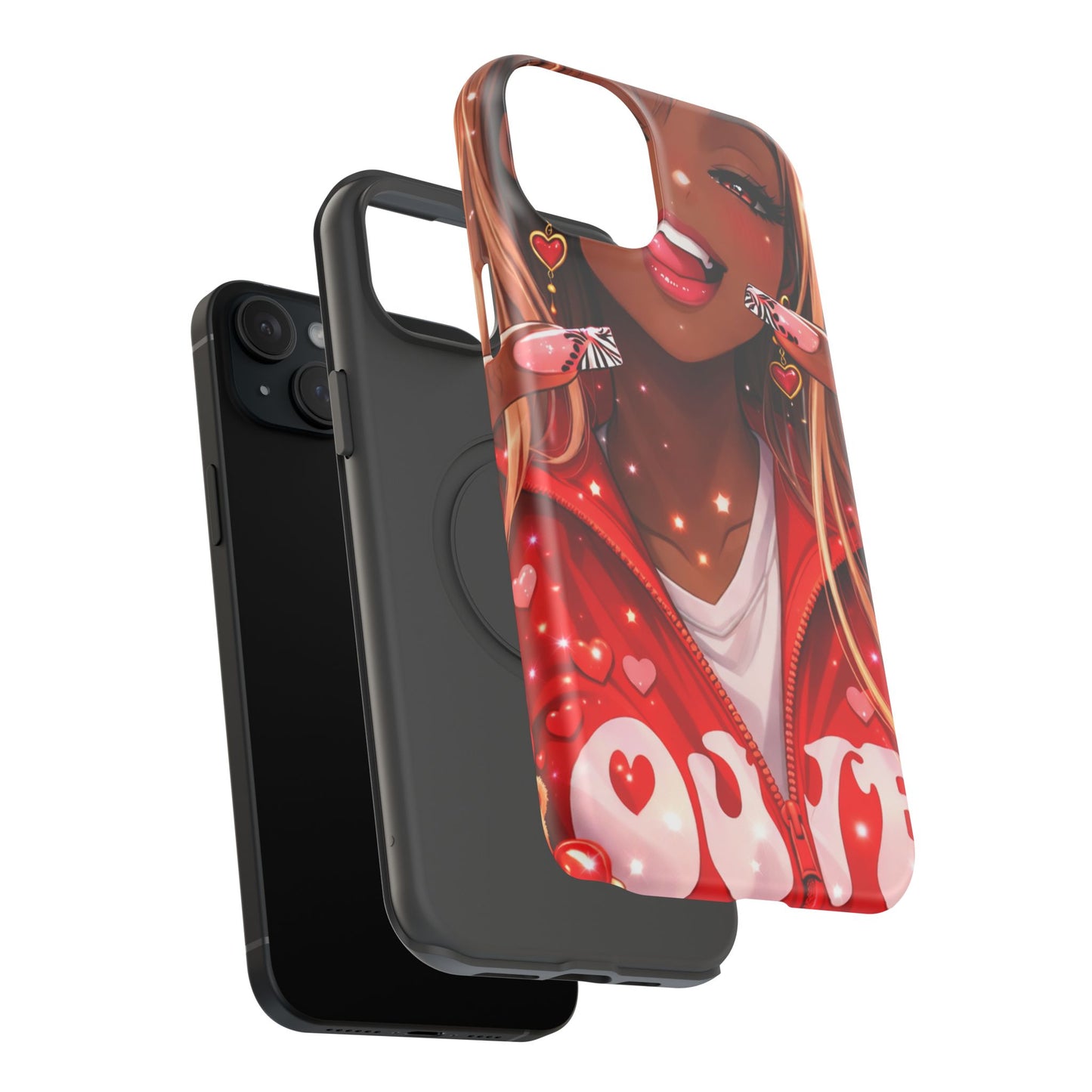 Love Phone Case — Red Heart Jacket Impact-Resistant Case