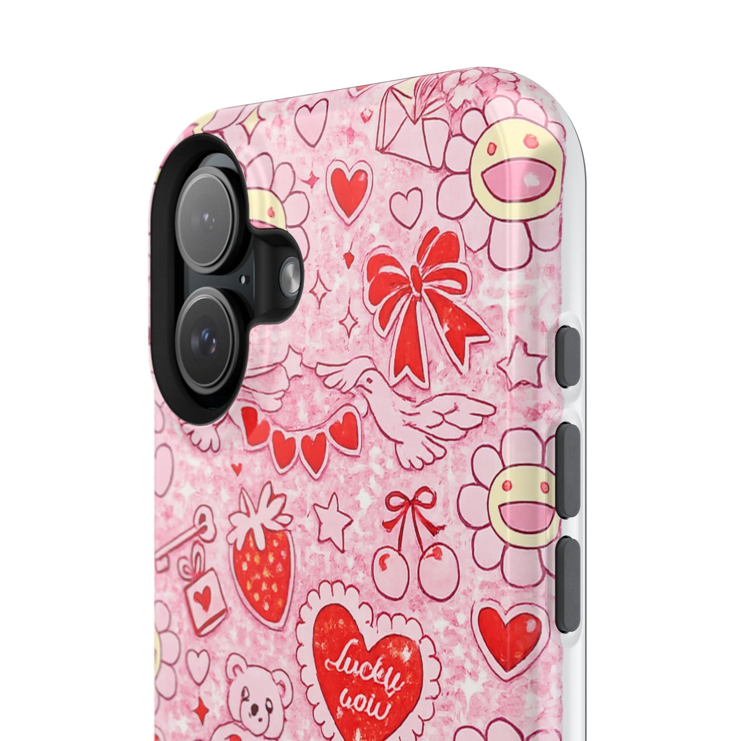 Cute Pink Kawaii Floral Phone Case — Impact-Resistant