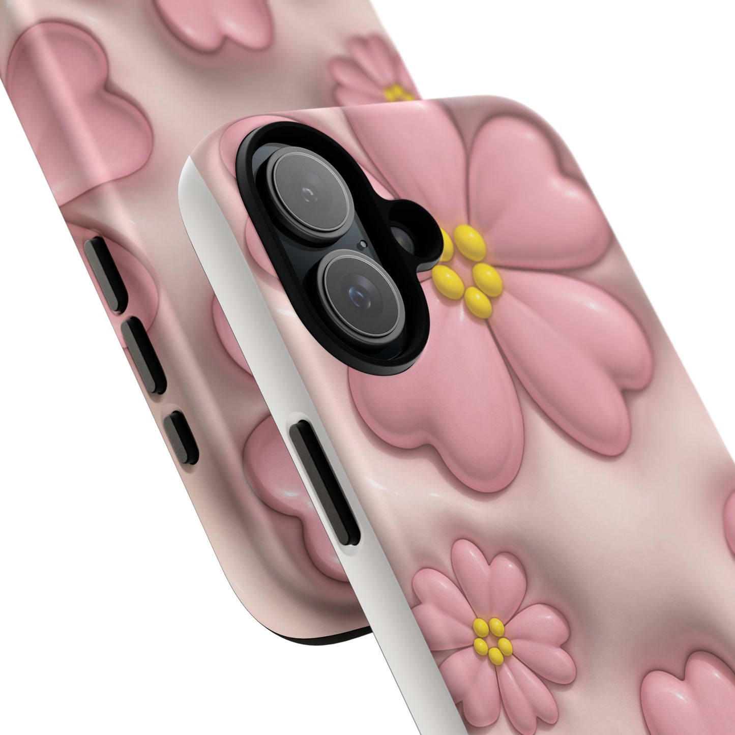 Floral Phone Case, Tough Cases for Women, Cute Flower iPhone Cover, Soft Pink Floral Design, Spring Accessories