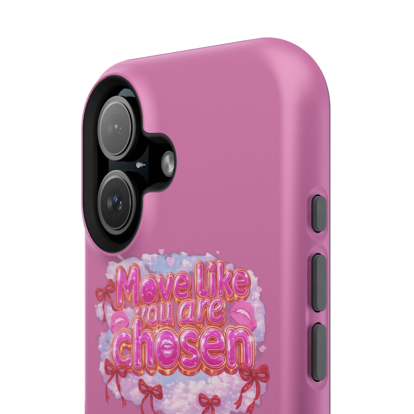 Impact-Resistant Phone Case — “Move Like You Are Chosen” Pink Floral Design