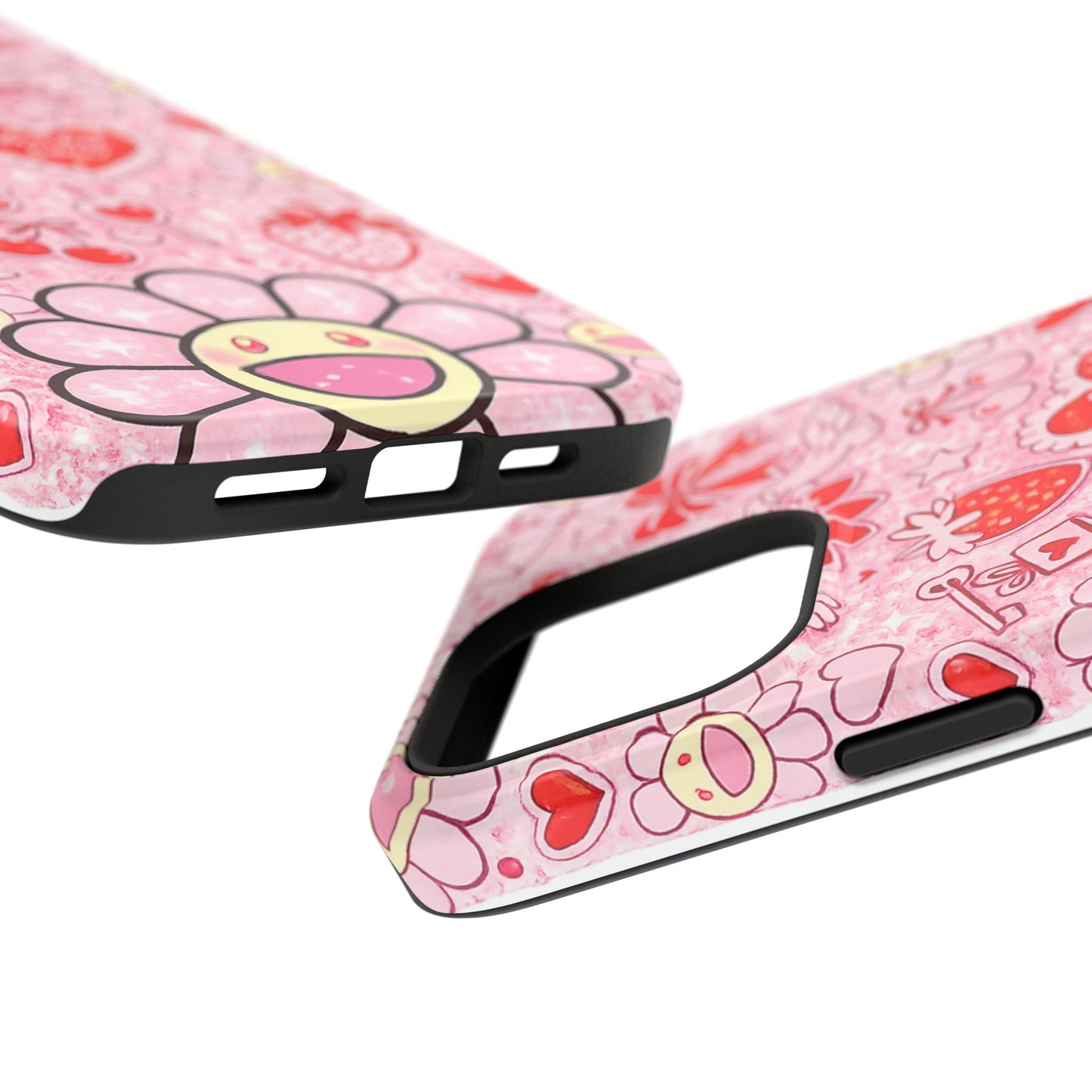 Cute Pink Kawaii Floral Phone Case — Impact-Resistant