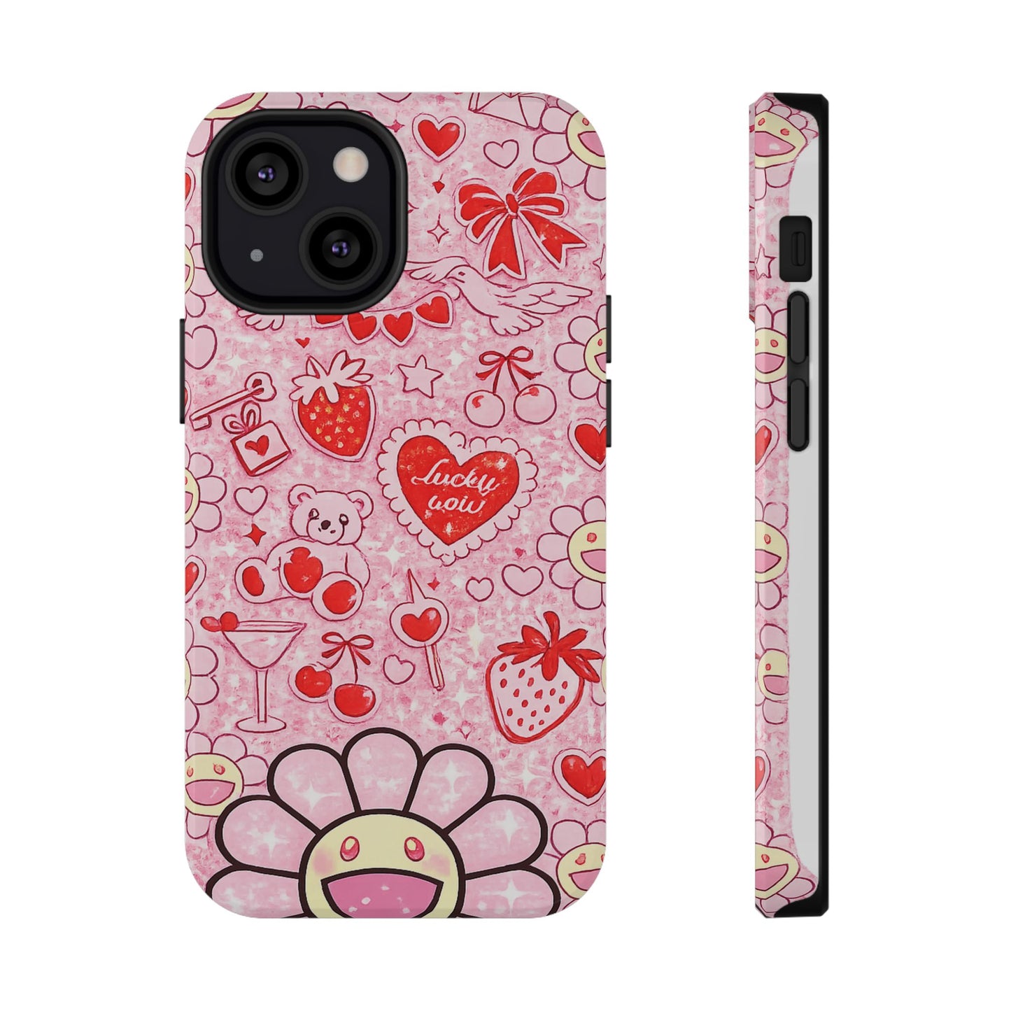Cute Pink Kawaii Floral Phone Case — Impact-Resistant