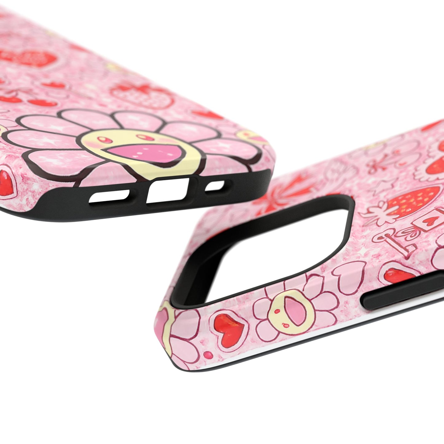 Cute Pink Kawaii Floral Phone Case — Impact-Resistant