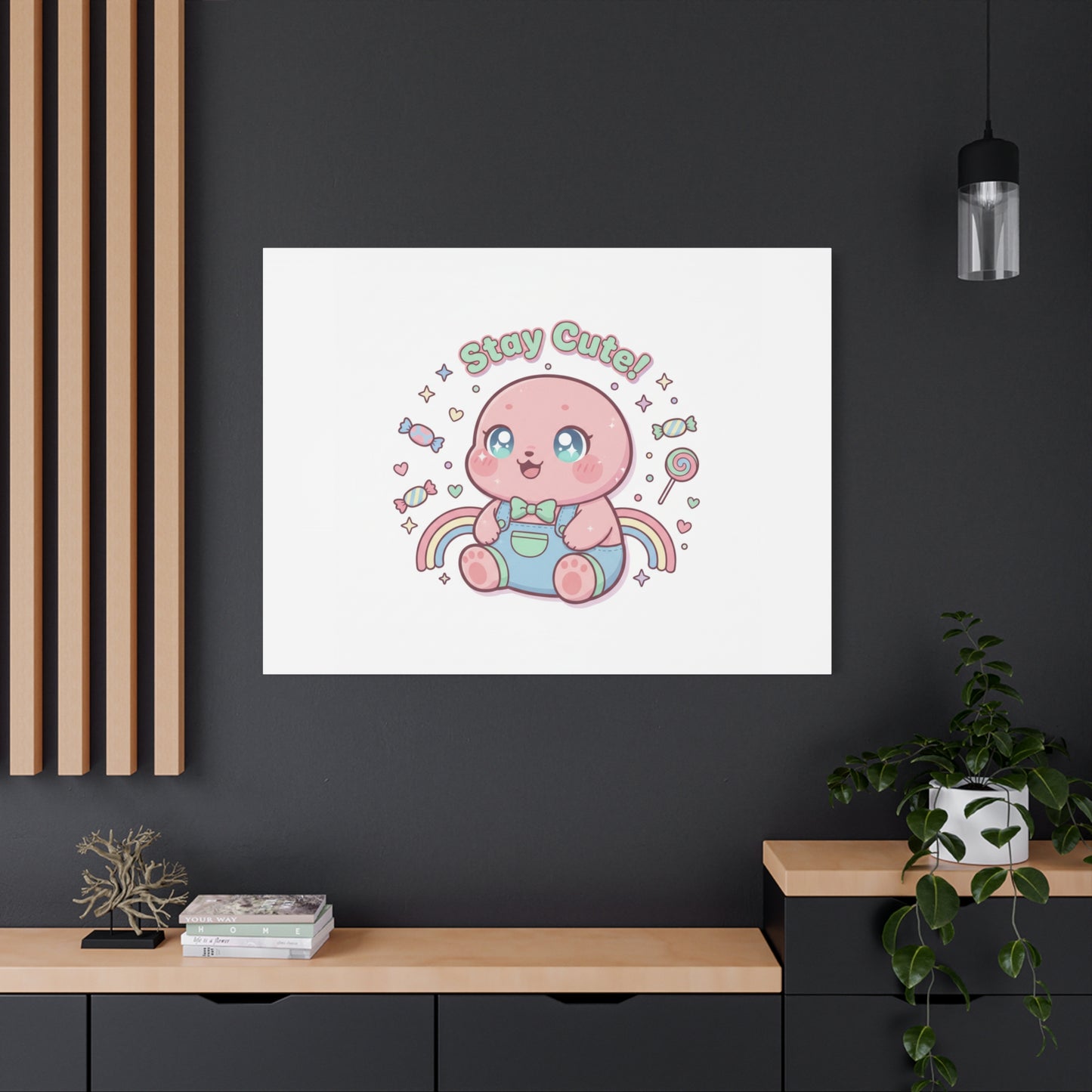 Stay Cute Kawaii Octopus Canvas | Cutecore Pastel, Candy kawaii art