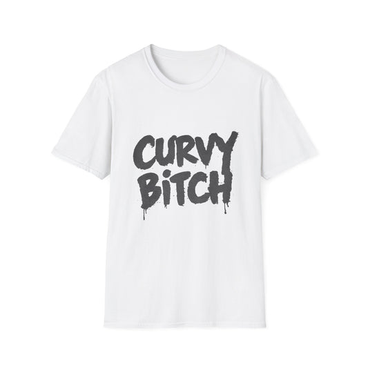 Curvy Bitch Graphic Tee — Bold Script Feminine Pride T-Shirt