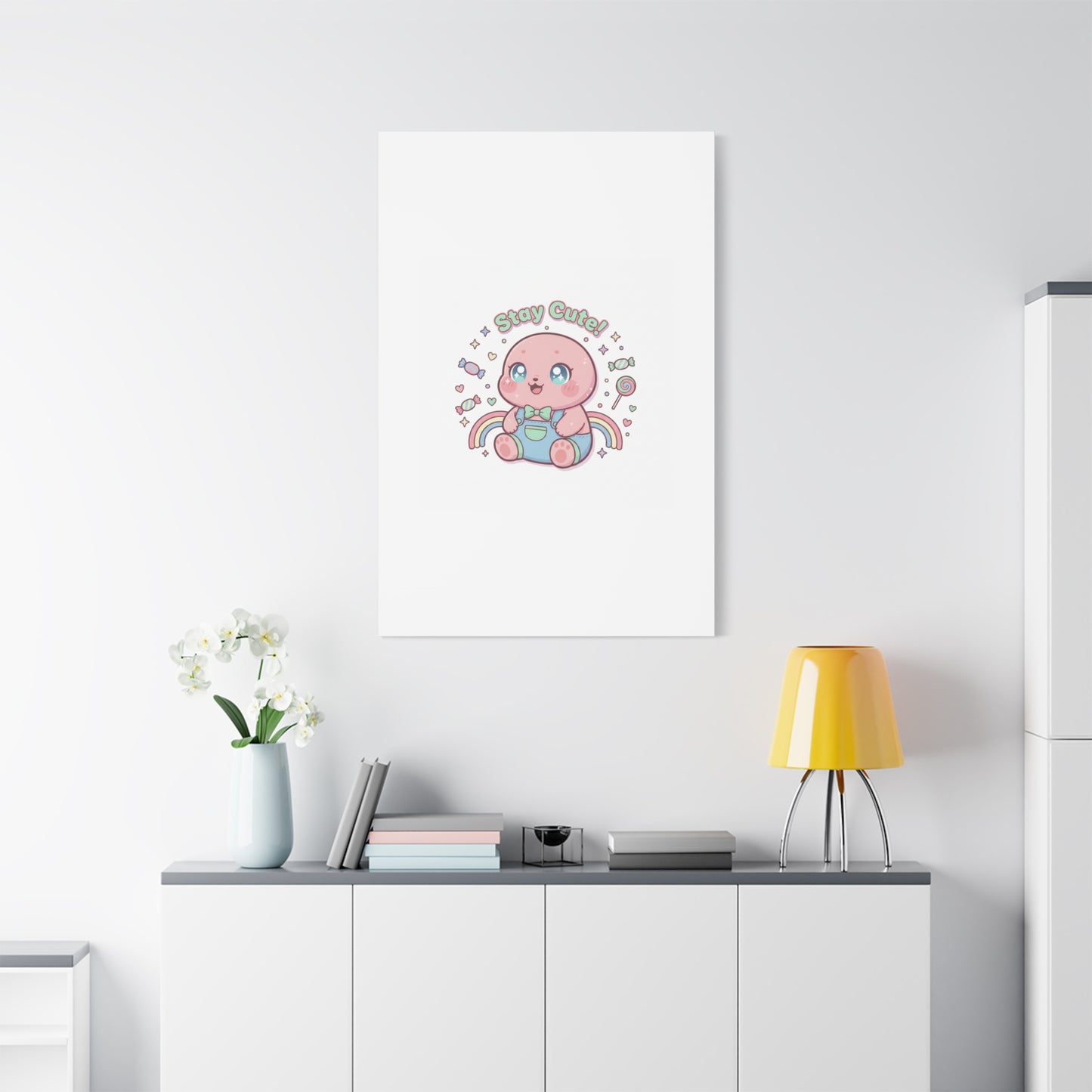 Stay Cute Kawaii Octopus Canvas | Cutecore Pastel, Candy kawaii art