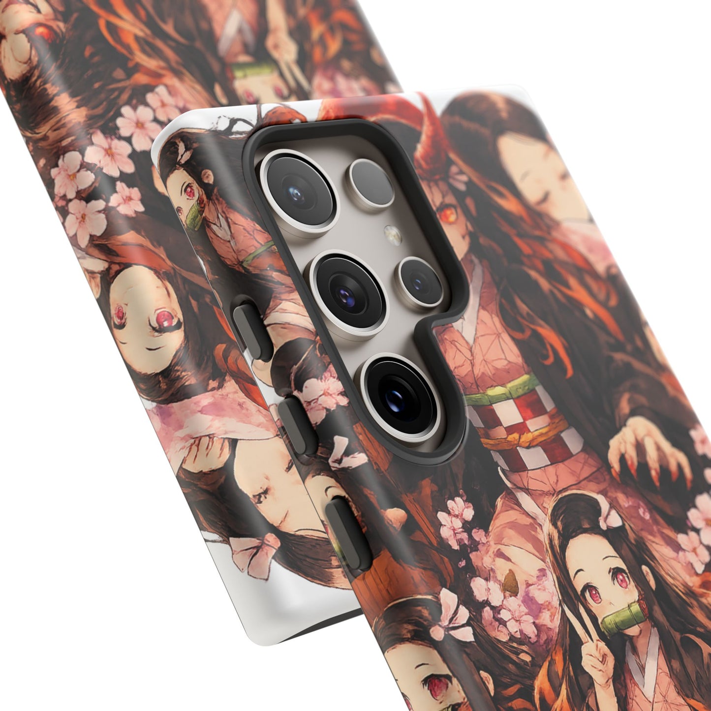 Anime Phone Case — Floral Nezuko Pattern Tough Case