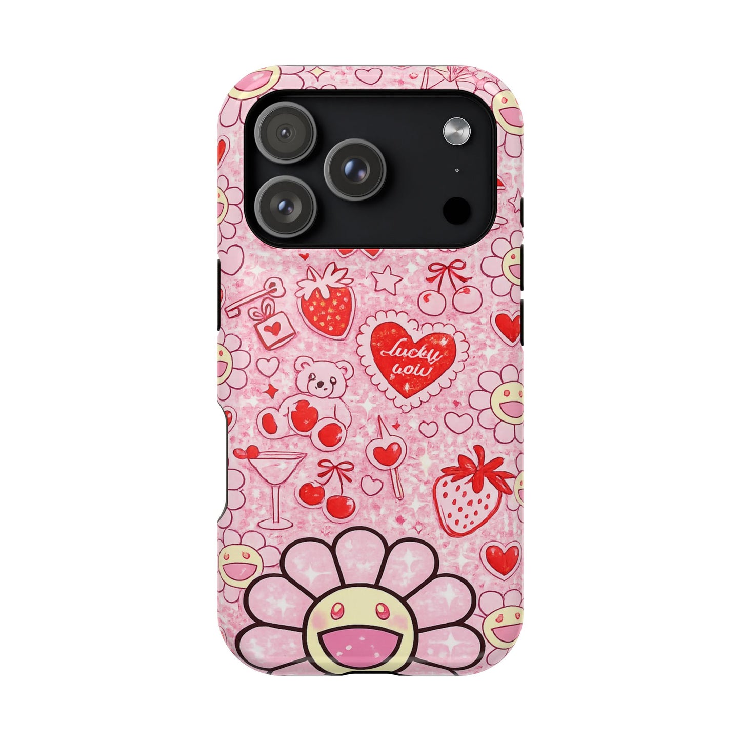 Cute Pink Kawaii Floral Phone Case — Impact-Resistant