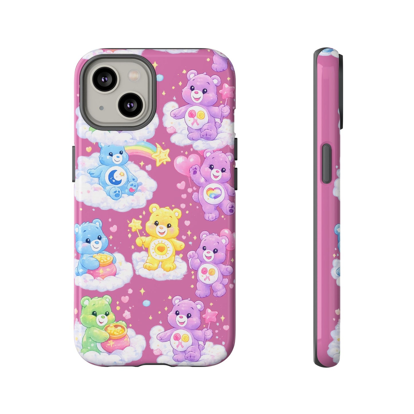 Cute Care Bears Tough Phone Case – Colorful Cloud Pattern, 'Tough Cases'