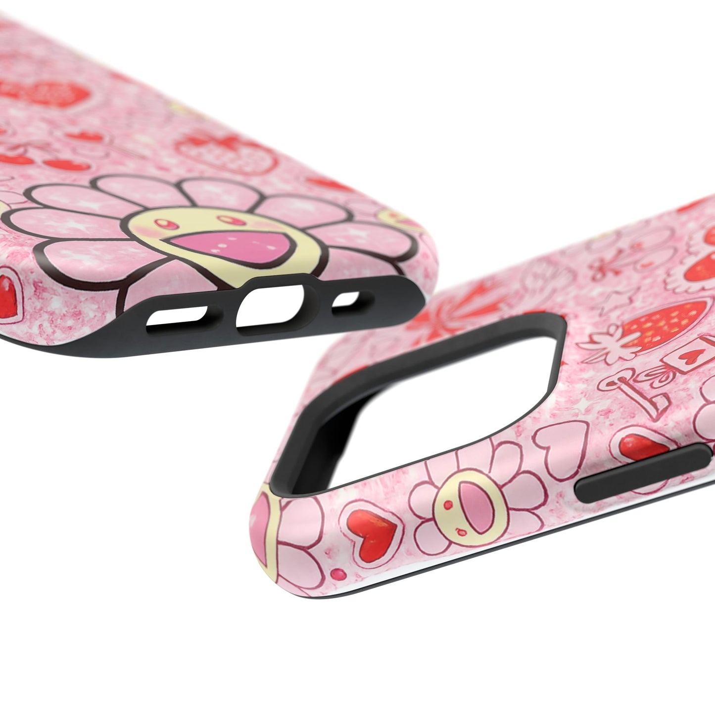 Cute Pink Kawaii Floral Phone Case — Impact-Resistant