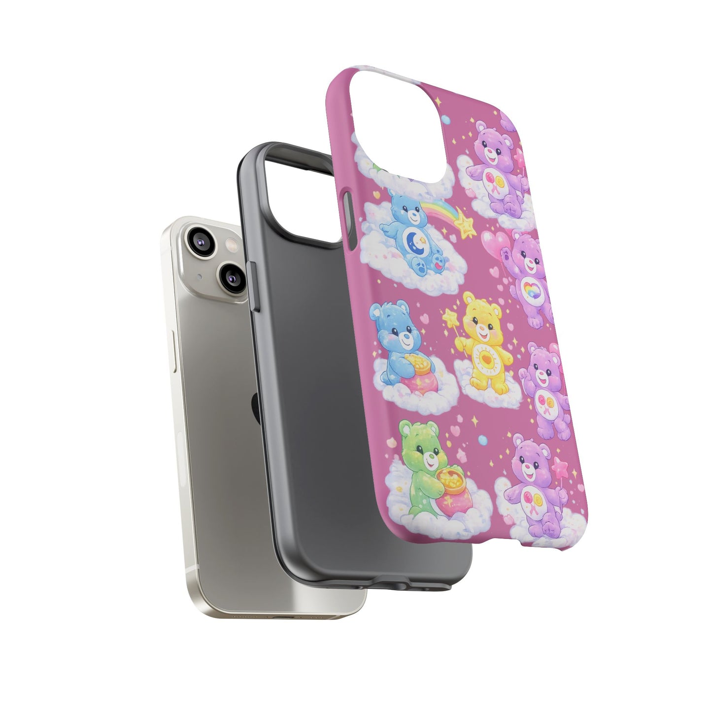 Cute Care Bears Tough Phone Case – Colorful Cloud Pattern, 'Tough Cases'