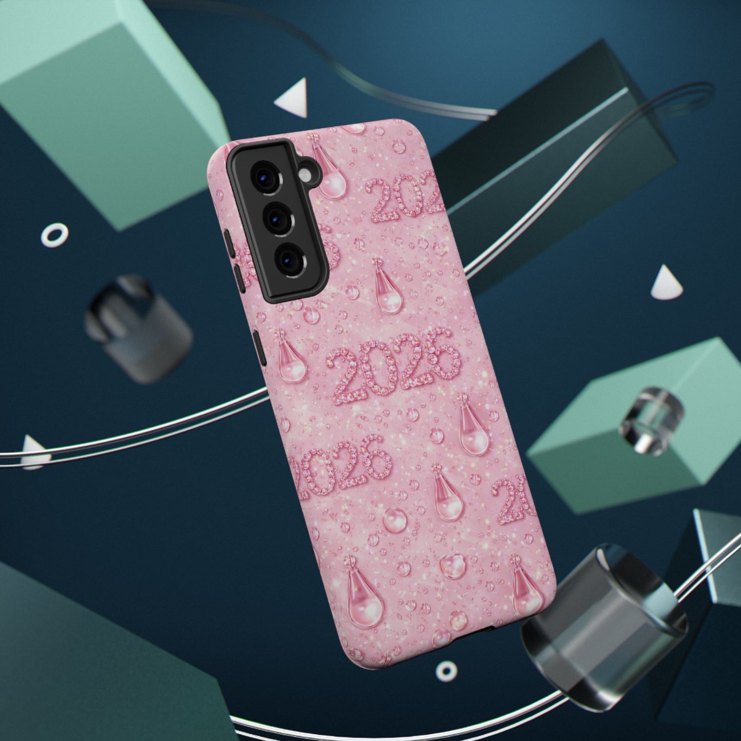 2026 Pink Waterdrop Phone Case — Impact-Resistant Protective Cover