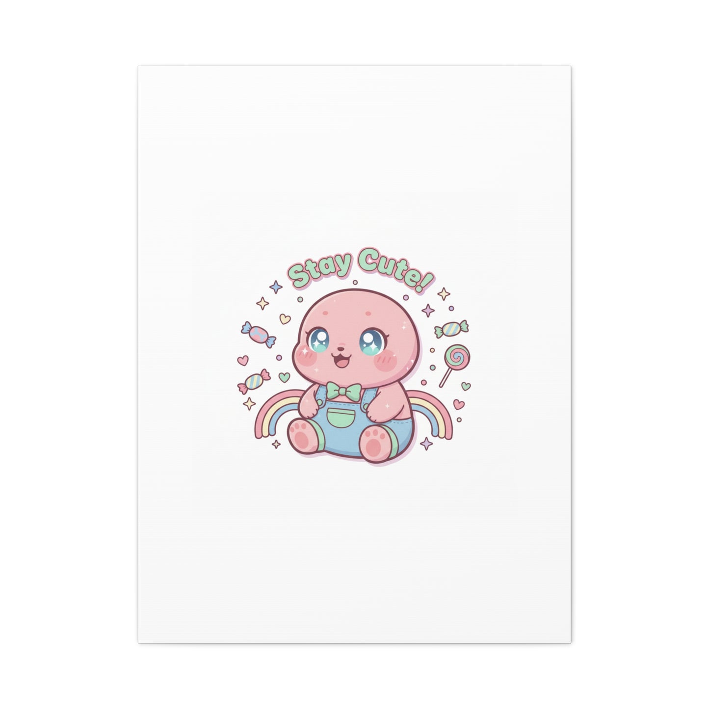 Stay Cute Kawaii Octopus Canvas | Cutecore Pastel, Candy kawaii art