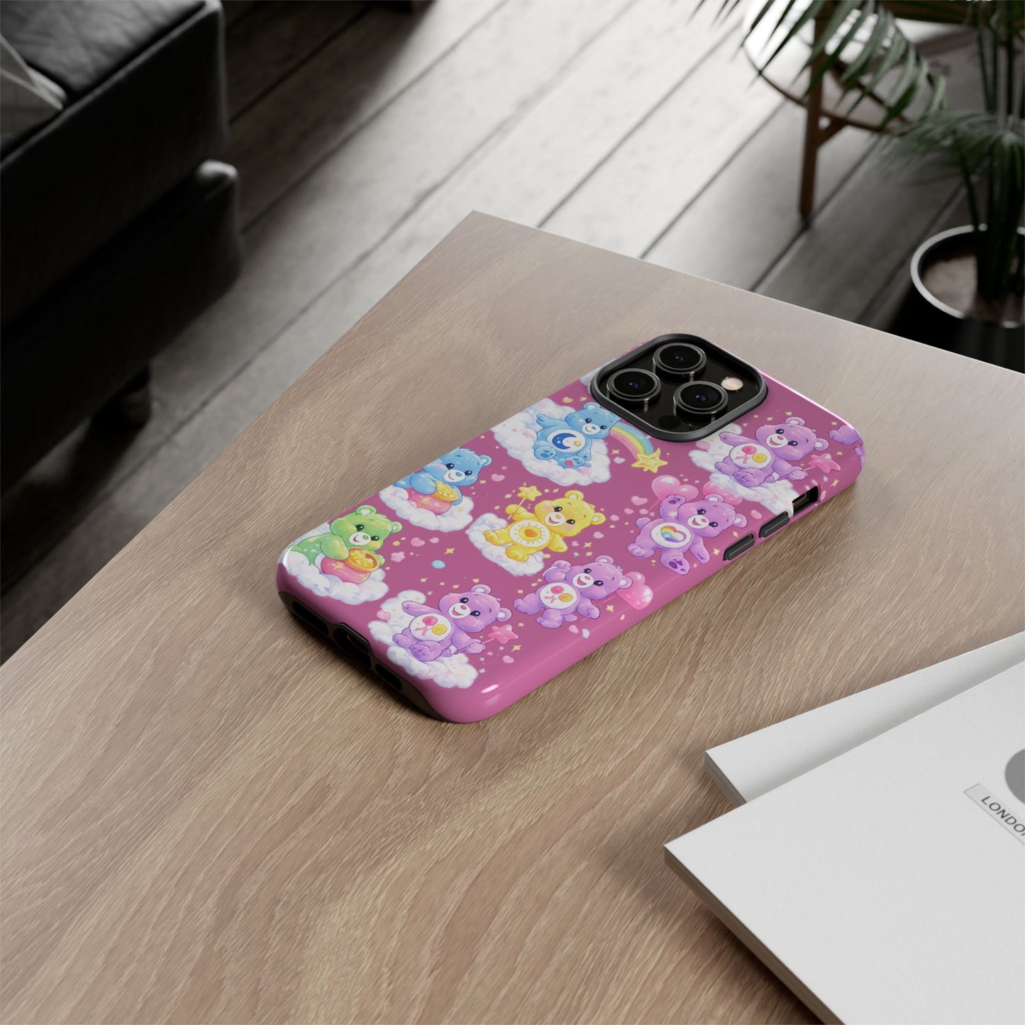 Cute Care Bears Tough Phone Case – Colorful Cloud Pattern, 'Tough Cases'