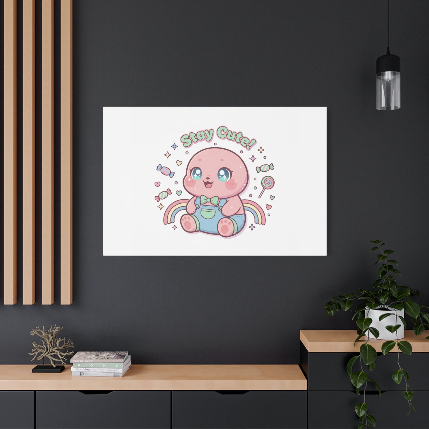 Stay Cute Kawaii Octopus Canvas | Cutecore Pastel, Candy kawaii art