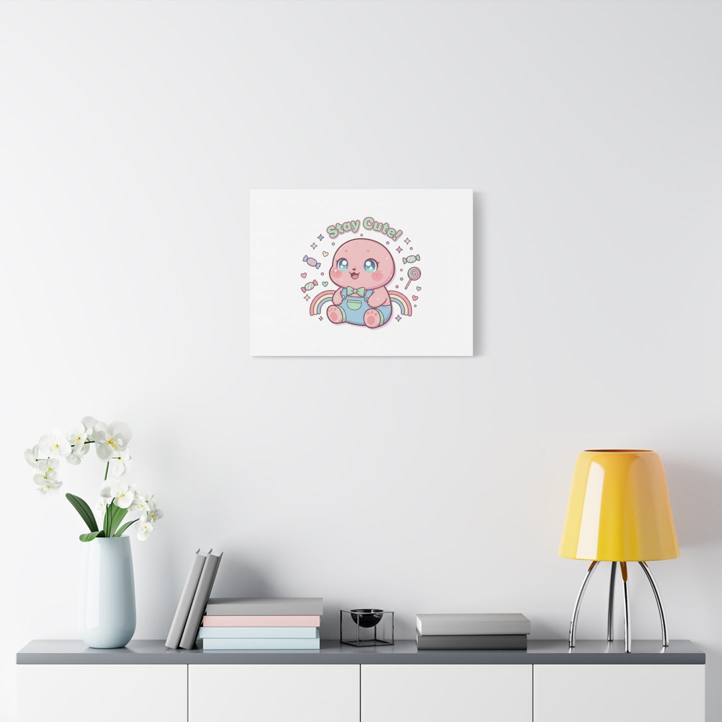 Stay Cute Kawaii Octopus Canvas | Cutecore Pastel, Candy kawaii art