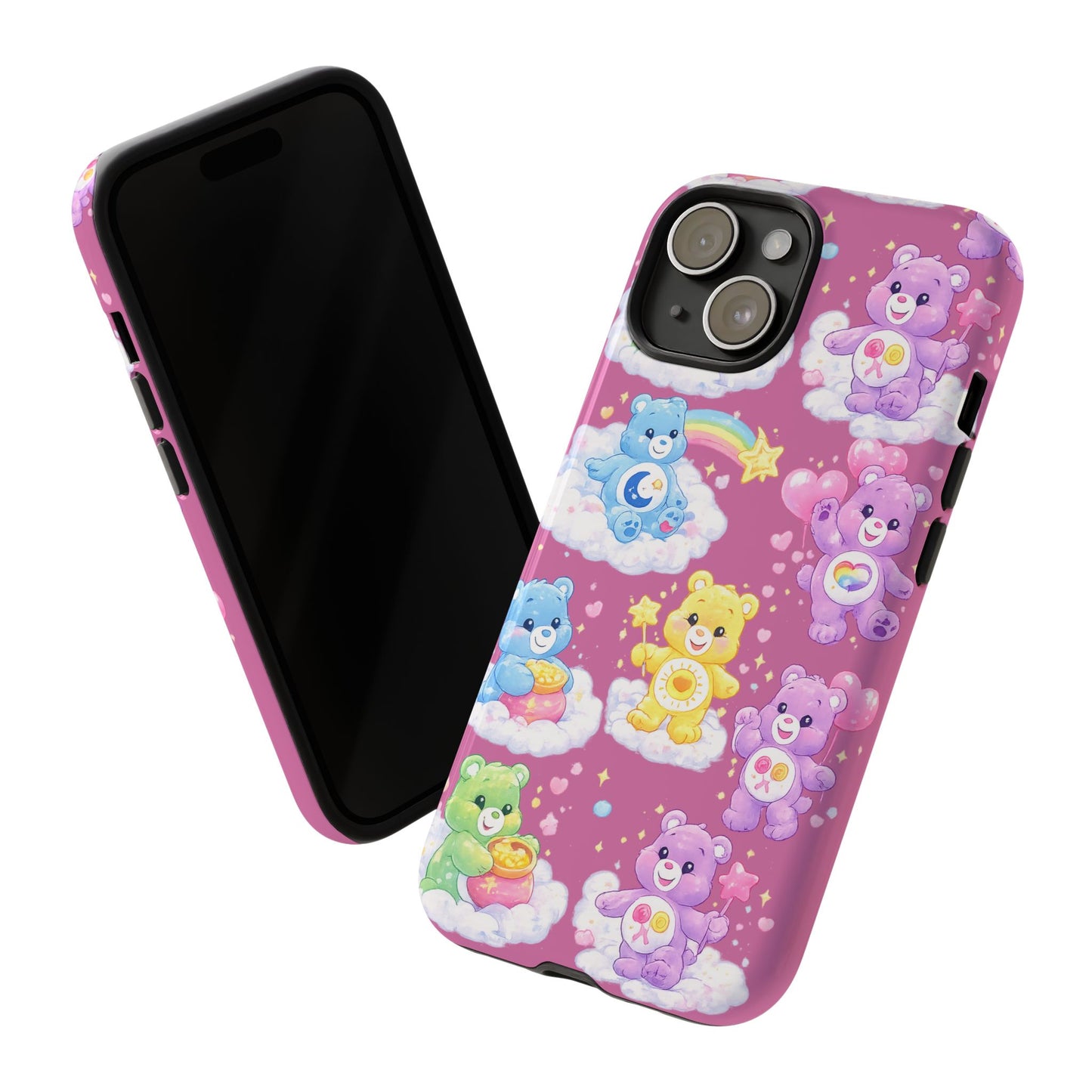Cute Care Bears Tough Phone Case – Colorful Cloud Pattern, 'Tough Cases'