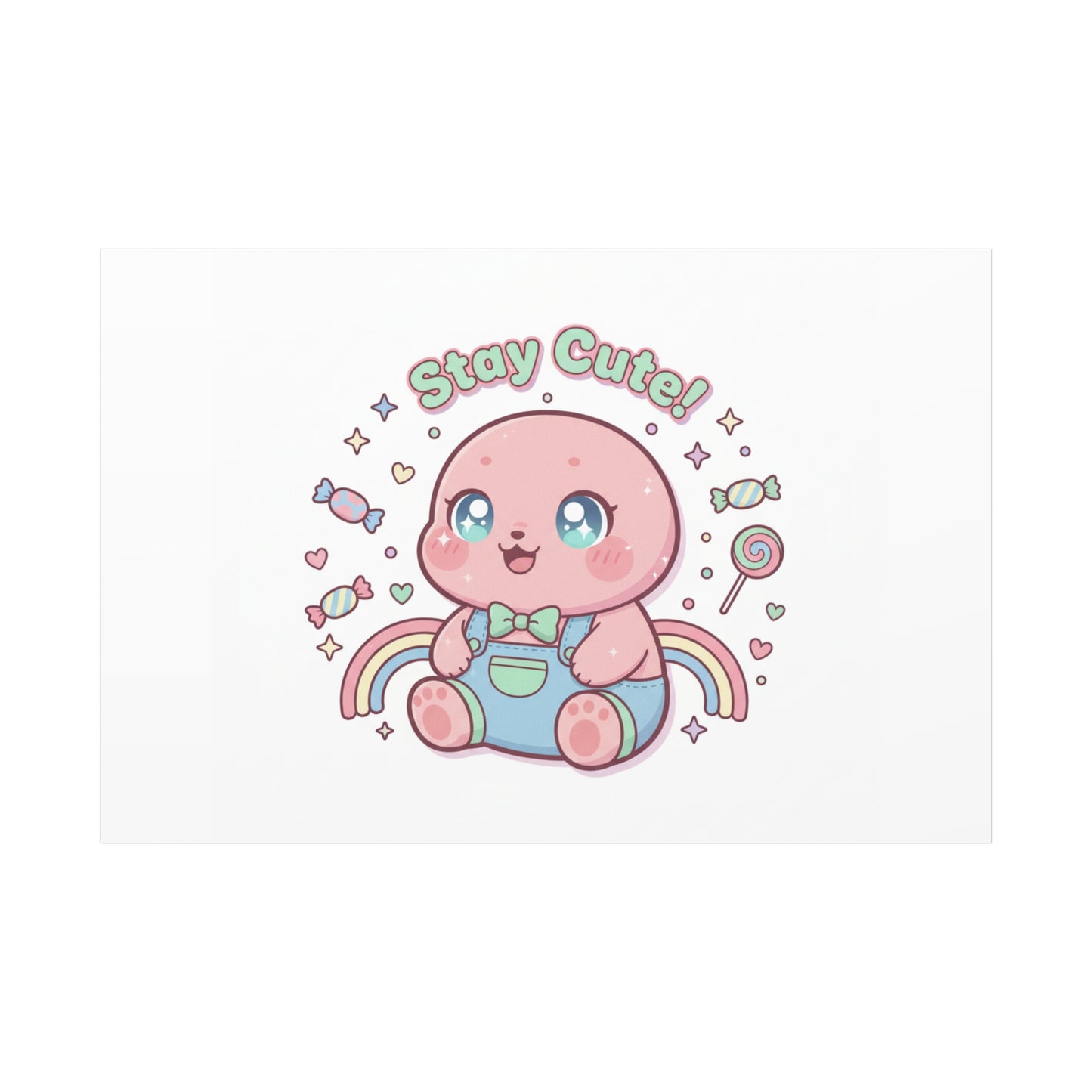 Stay Cute Kawaii Octopus Canvas | Cutecore Pastel, Candy kawaii art
