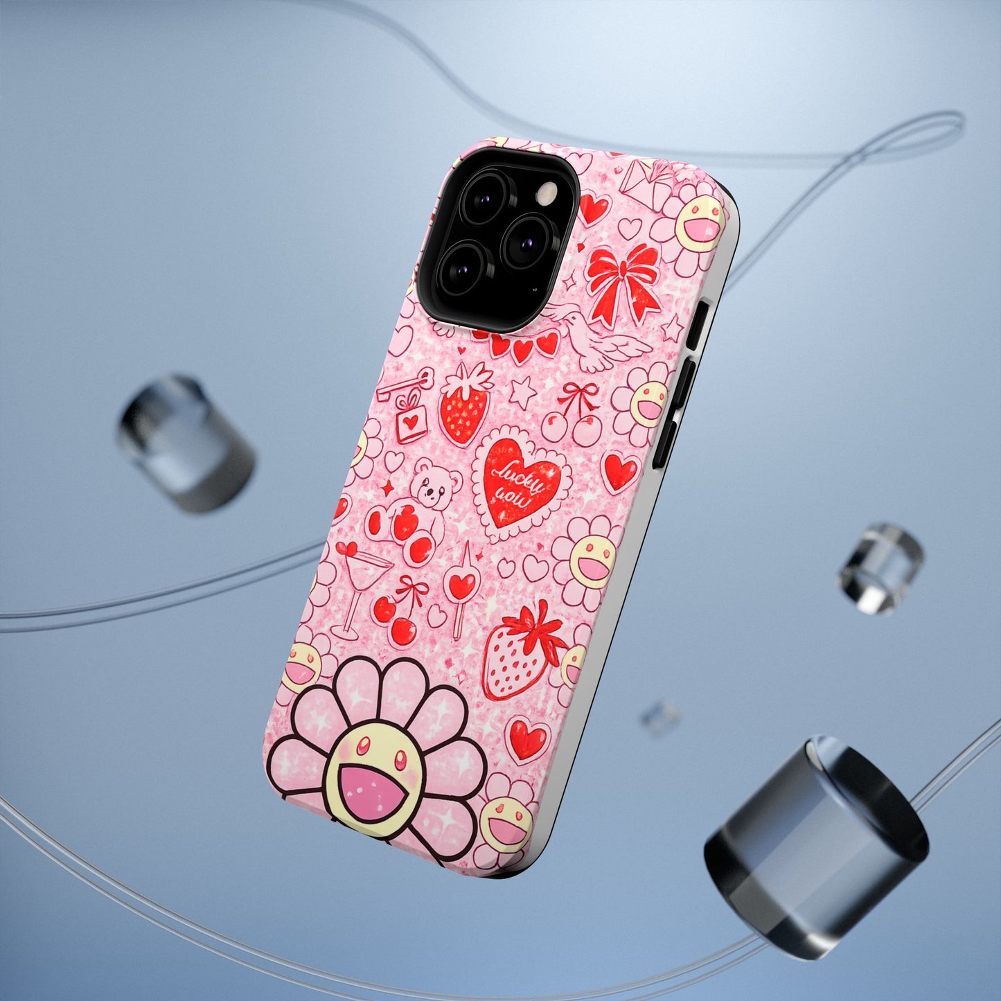 Cute Pink Kawaii Floral Phone Case — Impact-Resistant