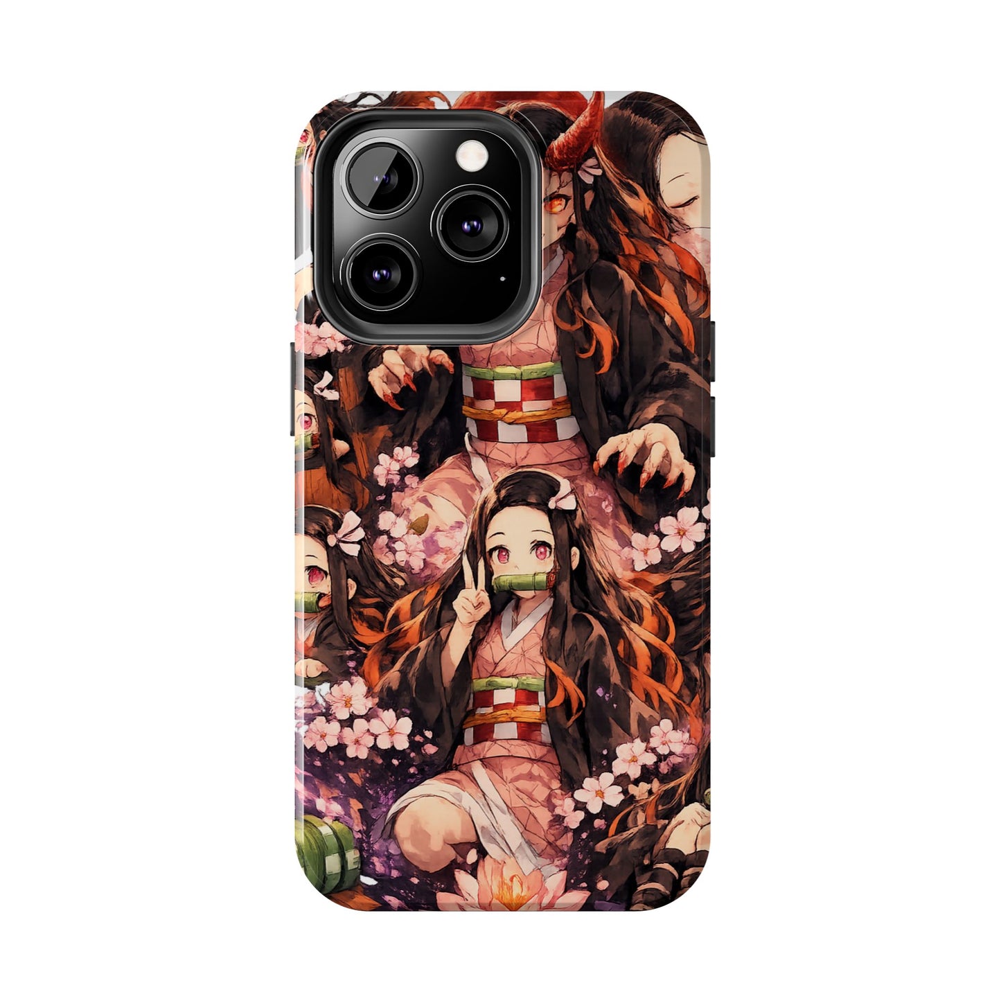 Phone Case — Nezuko Kamado Floral Tough Phone Case