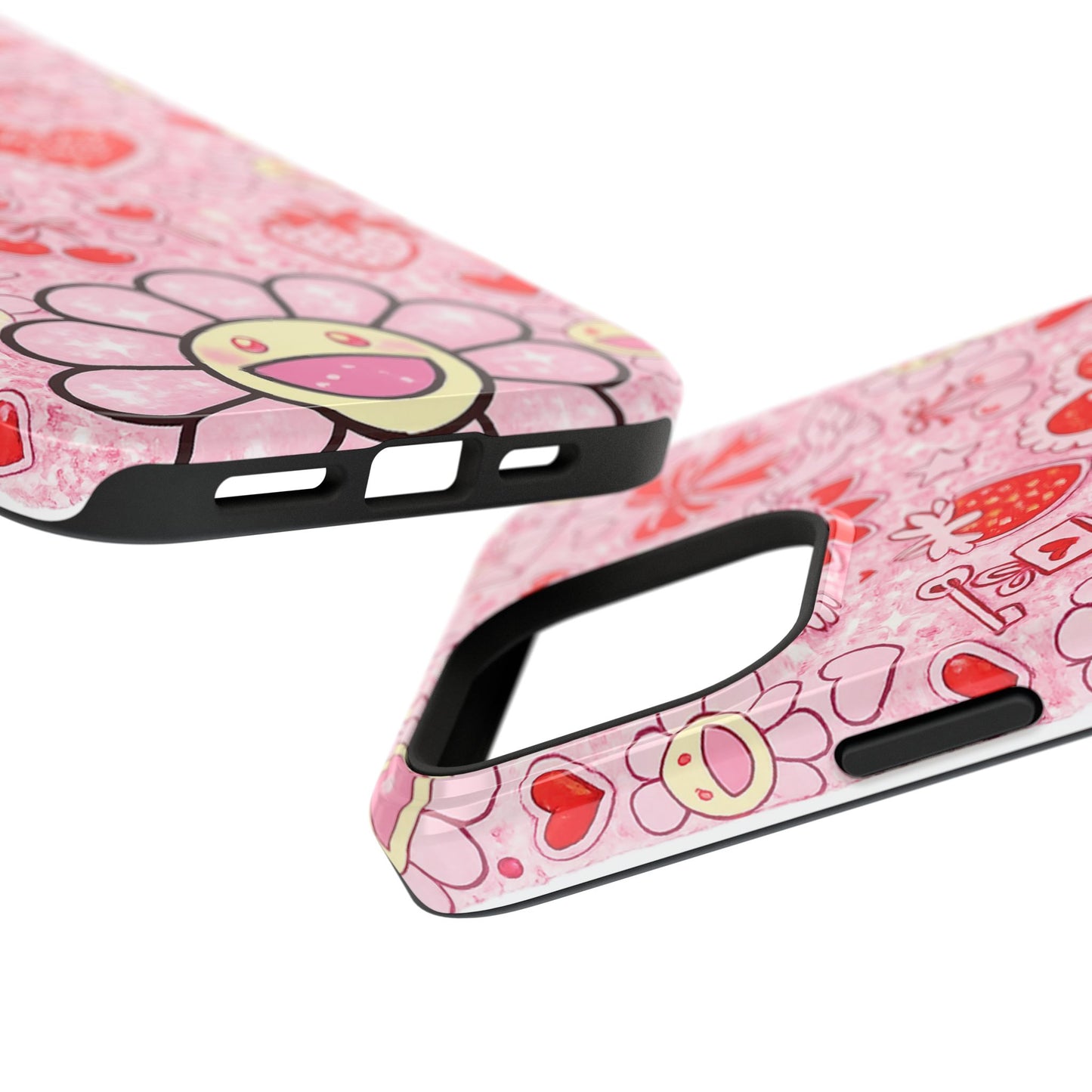 Cute Pink Kawaii Floral Phone Case — Impact-Resistant