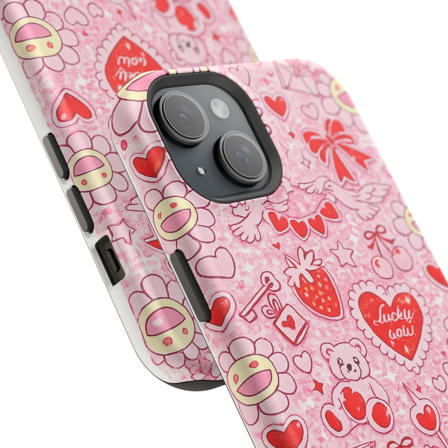 Cute Pink Kawaii Floral Phone Case — Impact-Resistant